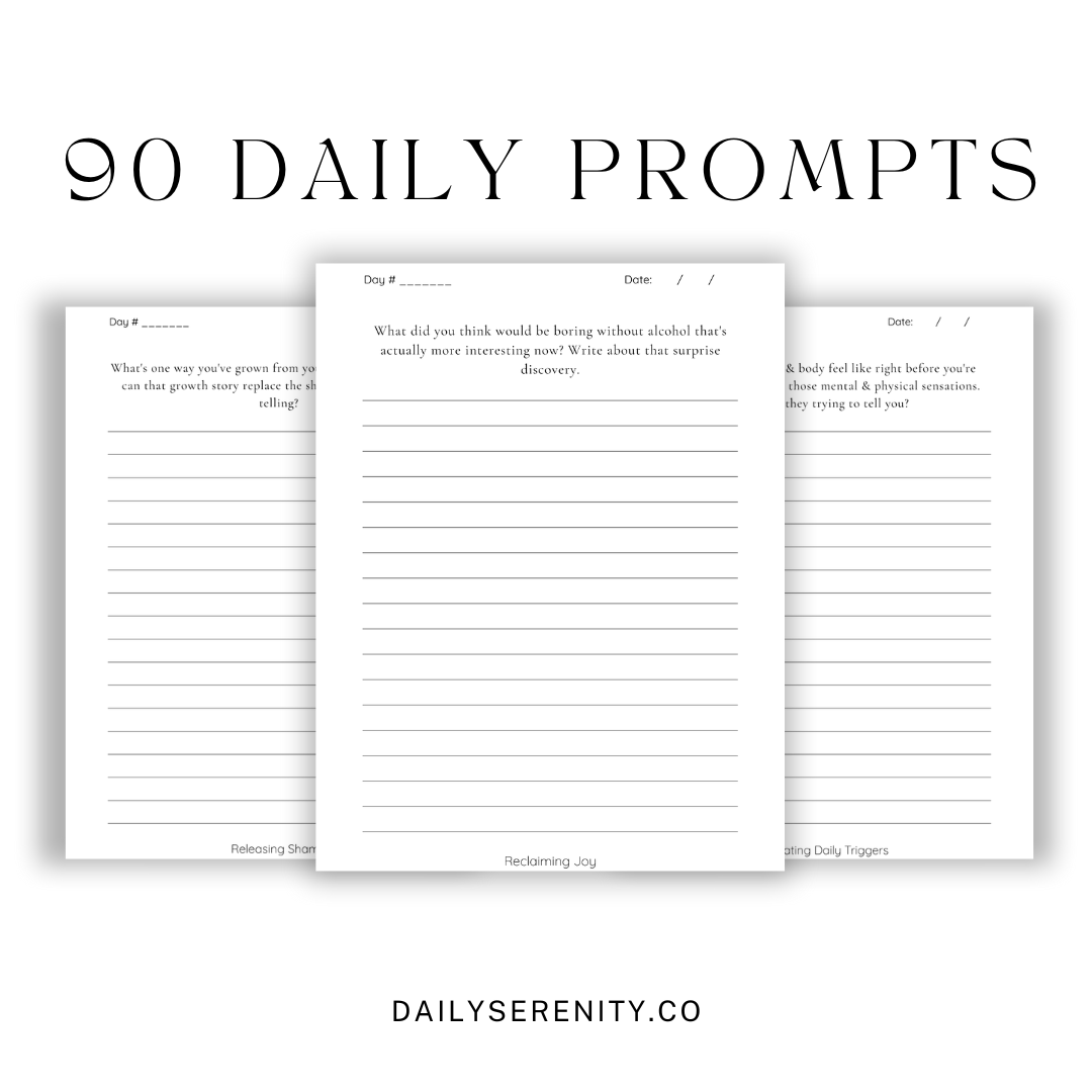 The Daily Serenity Journal: 90 Days of Reflection & Healing in Sobriety